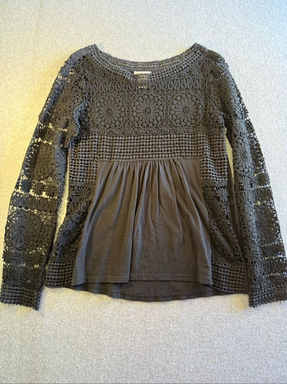 Boho Crochet Fairycore Sundance "Nostalgic Nuance" top XS